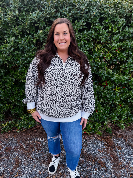 Leopard Corduroy Pullover