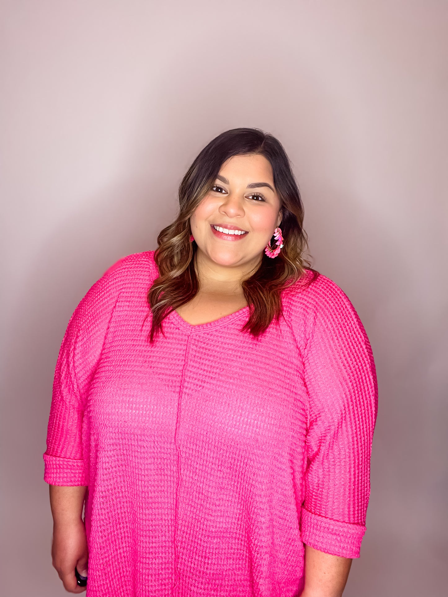 Curvy Warming Up Top in Fuchsia