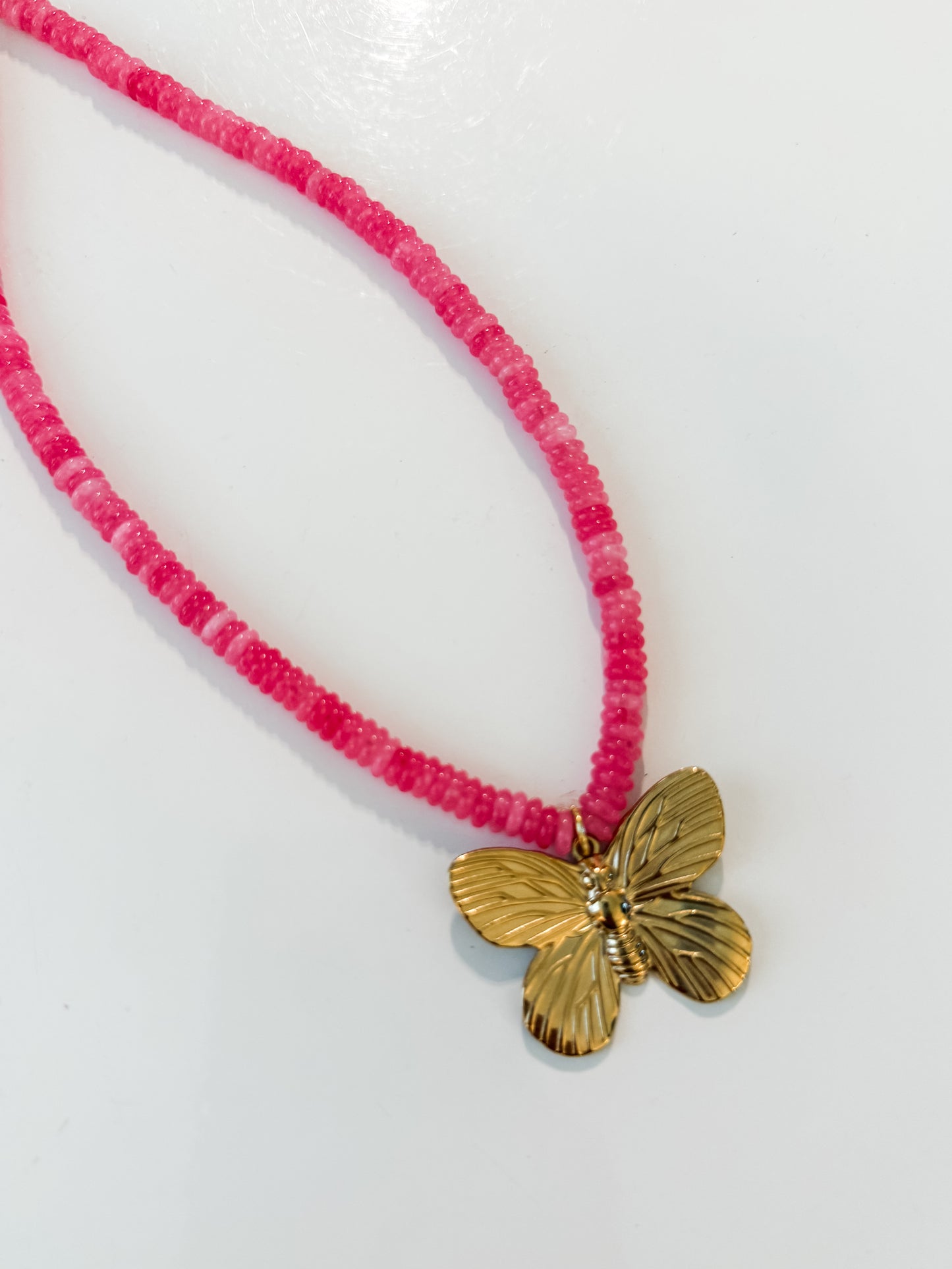 Hart Designs | Pink Butterfly Necklace