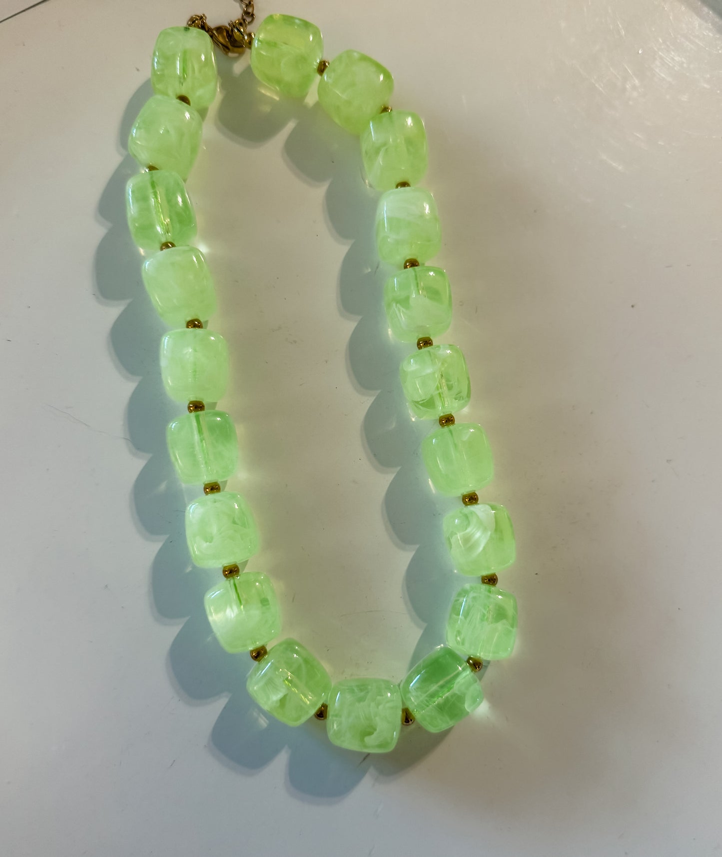 Hart Designs | Lime Marbled Beaded Necklace