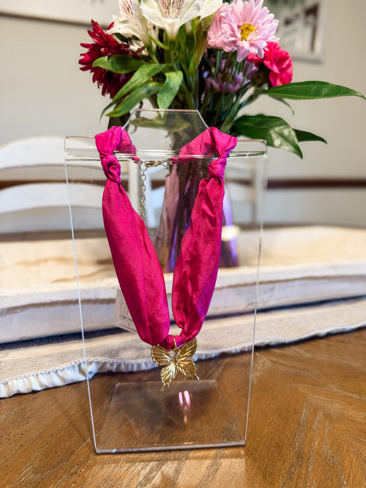 Fuchsia Fantasy Scarf Necklace