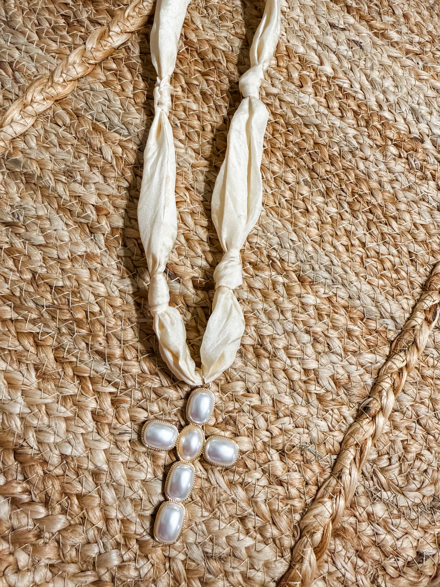 Annalyse Pearl Cross Necklace