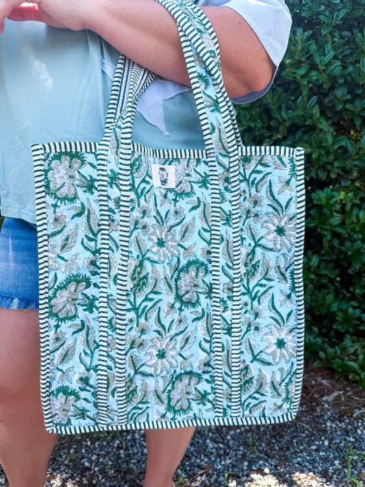Georgia Vines Quilted Tote