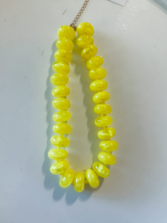 Hart Designs | Yellow Marbled Beaded Necklace
