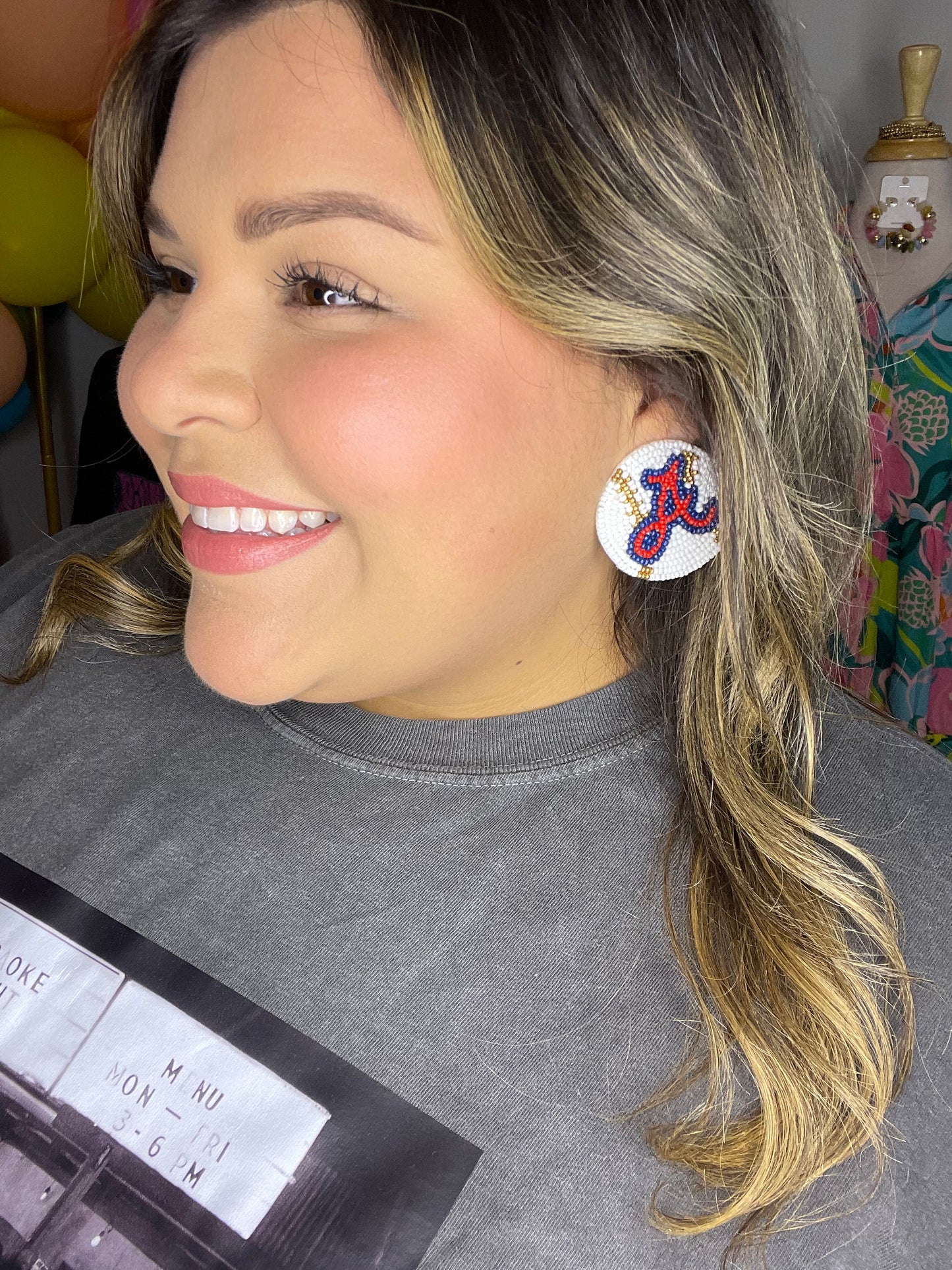 Braves Beaded Earrings