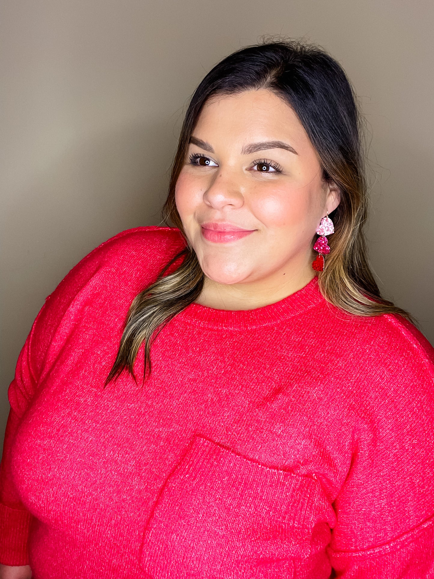 Curvy Just Right Sweater in Magenta