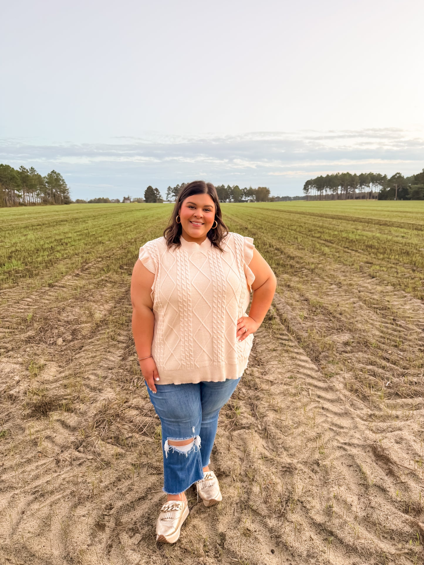 Curvy Sweet Cream Sweater Top