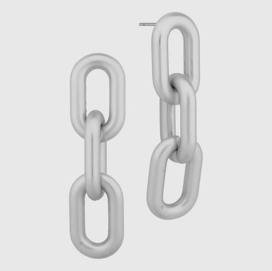 Linked In Earrings in Silver