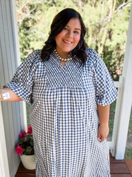 Curvy Plaid About Fall Midi Dress