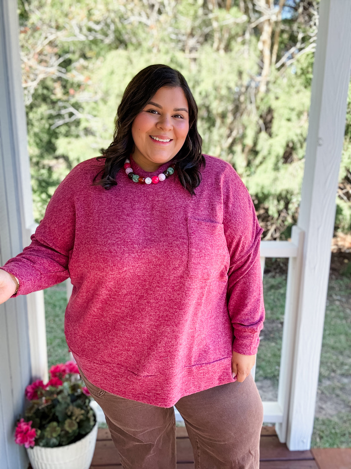 Curvy Cabernet Cozy Season Sweater
