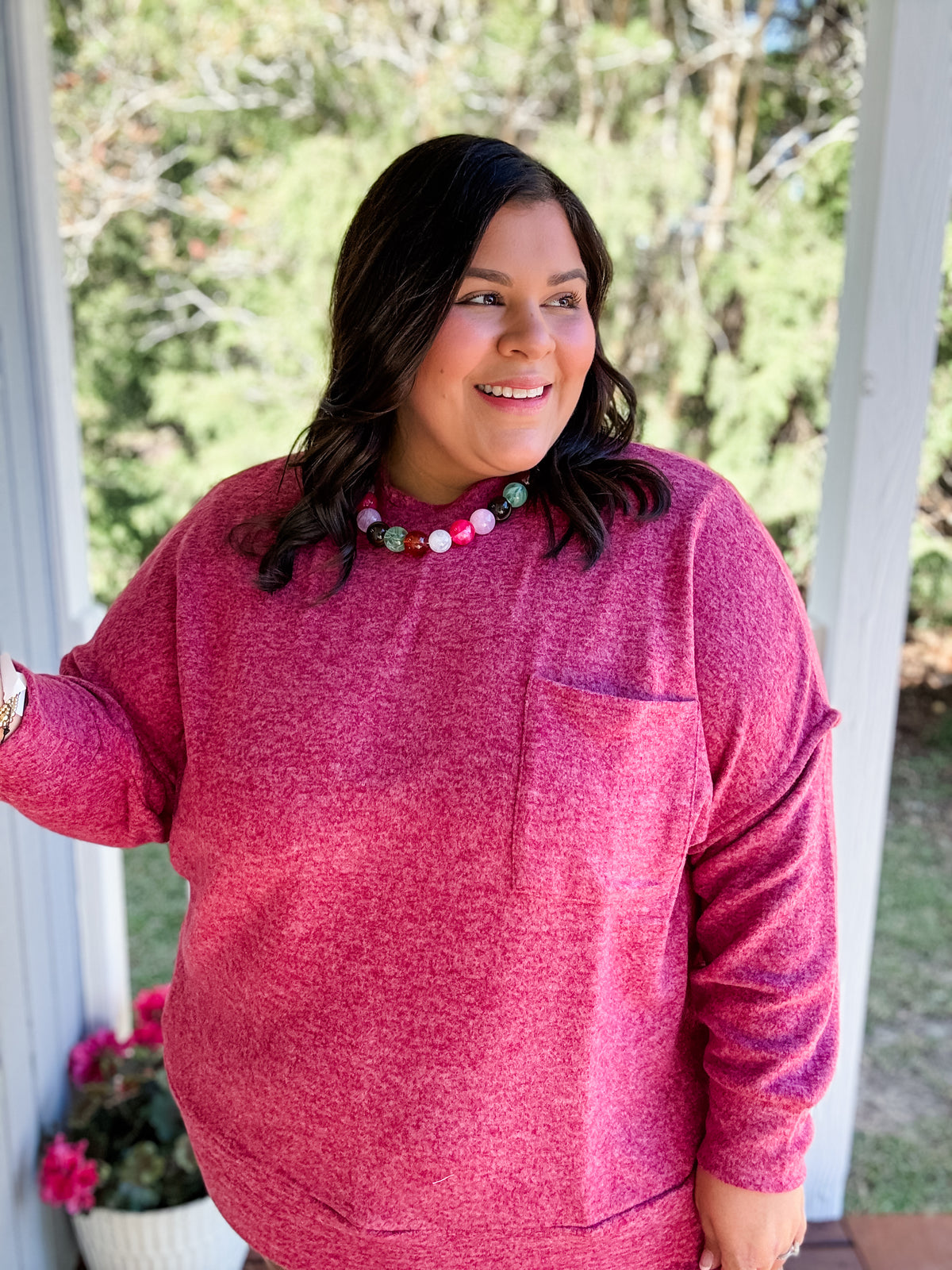 Curvy Cabernet Cozy Season Sweater