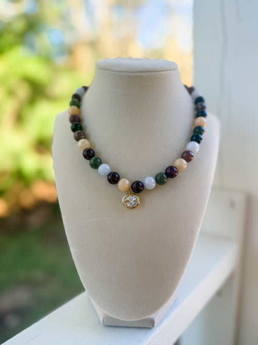 The Lydia Necklace | Green Mix