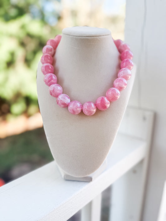 The Mara Necklace | Pink Marble