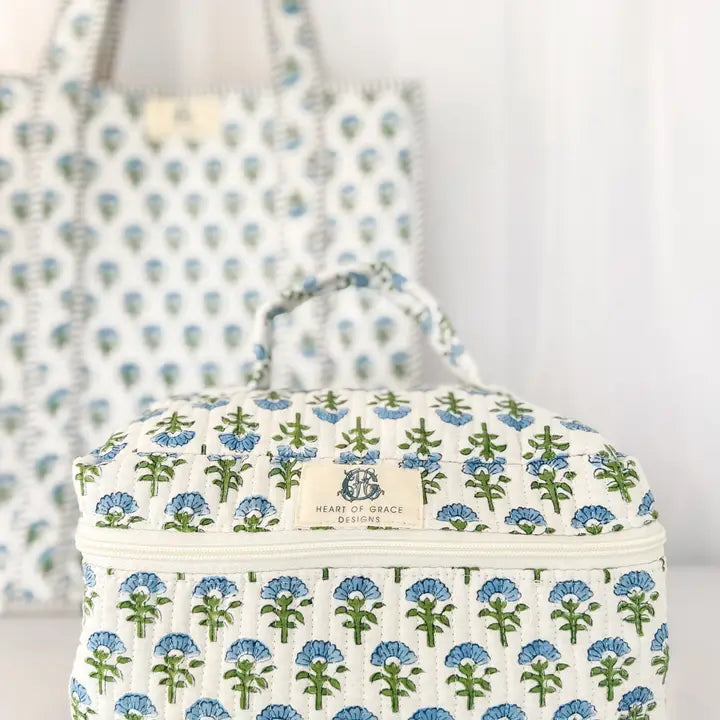 Carolina Quilted Cosmetic Bag Set of 3