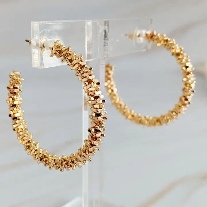 Golden Pebbles Hoops