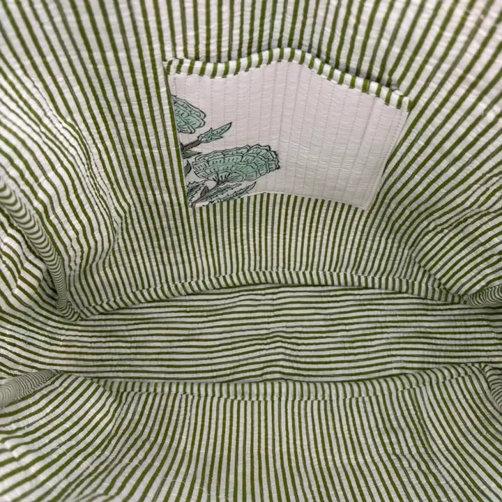 Green Haven Large Ruffle Tote