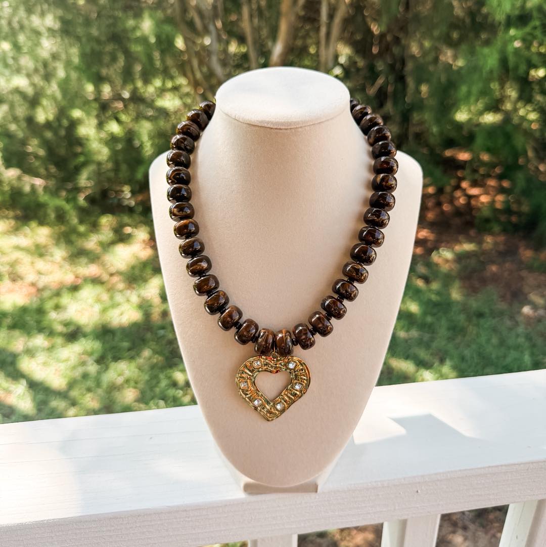 Tortoise Shell Beaded Necklace
