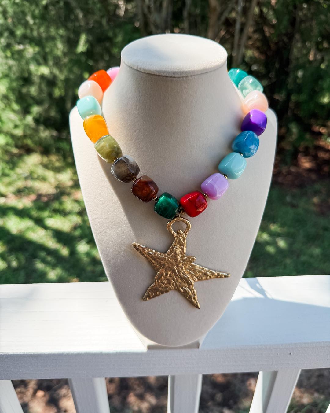 Star Multicolored Beaded Necklace